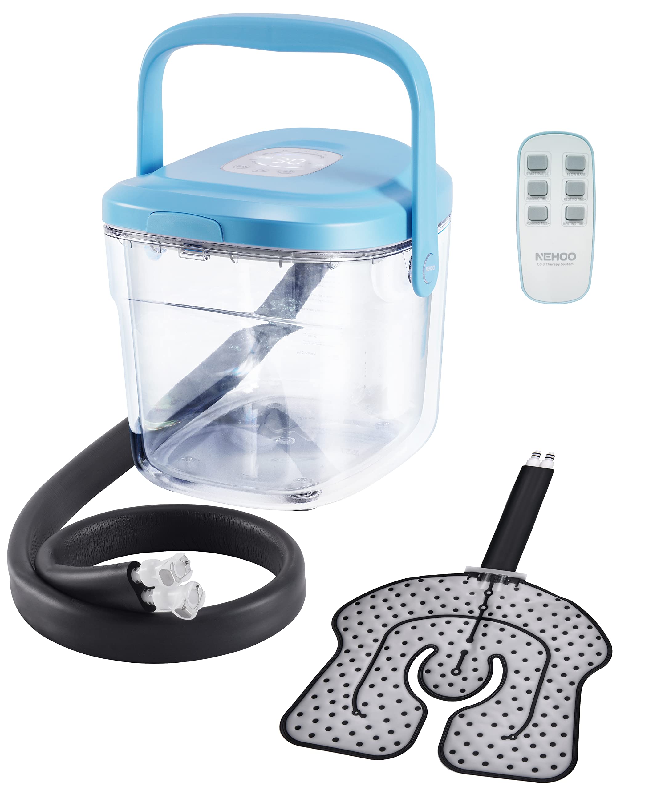 Photo 1 of **NON-REFUNDABLE** (PARTS) NEHOO Cold Therapy System, Transparent Double-Walled Insulation, Wireless Remote, Programable Ice Therapy Machine for Knee After Surgery, Universal Pad for Knee, Ankle, Cervical, Back, Leg and Hip