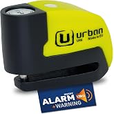 URBAN UR6 Hi-Tech Motorcycle Disc Lock with Smart Alarm | Best Value | 120dB, LED, Warning, A+ Sensitivity, Truly Waterproof, Long-Life CR2 Battery, Carried Locked, Bike Anti Theft Wheel Brake Locks