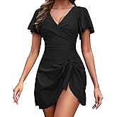 Zeregos One Piece Swimdress for Women Tummy Control Swimsuits Swim Dress Skirt Ruffle Bathing Suits