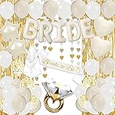 Bridal Shower Decorations 53Pcs Champagne Gold Bachelorette Party Decorations Included Bride to Be Balloons Sash Veil and Foil Curtains for Engagement Wedding Party Supplies