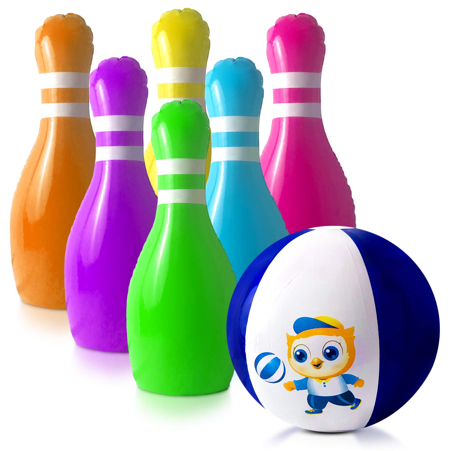 Goslaz Inflatable Bowling Pins Jumbo Set Giant Outdoor Lawn