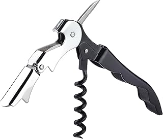 KTX7® Kellnermesser - Korkenzieher mit zweistufigem Hebelsystem X.1 (Schwarz)