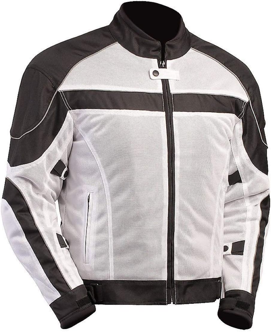 BILT Techno Mesh Motorcycle Jacket 3XL, White/Black Automotive