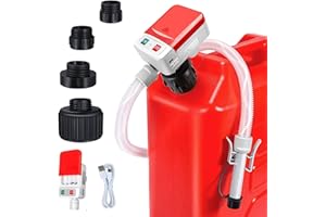 Automatic Electric Fuel Transfer Pump with Auto-Stop, 3.2 GPM Gas Transfer Pump, Battery Powered or USB Type-C, No Spill Port