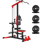 GOIMU LS01 LAT Pulldown Machine, LAT Row Cable Machine with AB Crunch, LAT Tower with Cable Row Attachments, 3 in 1 Pulley Stations for Home Gym