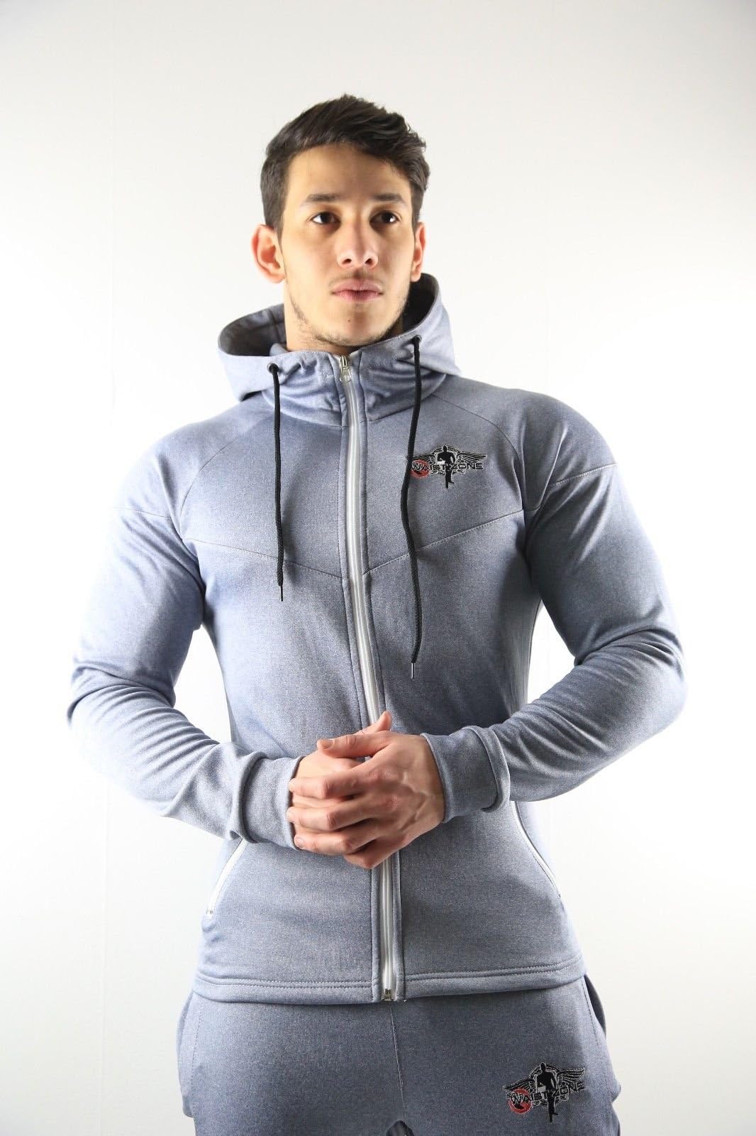 no waist zone Mens Designer Tracksuit Slim Fit Joggers Pants Bottoms & Zip Hoody