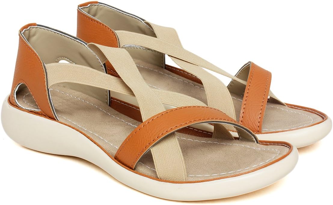 BELLA TOES Women's/Ladies/Female's/Girl Synthetic Leather Casual Regular Sandal/Wedges/Fashion/Sandals