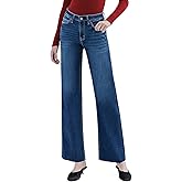 VERVET Women's Aileeah High Rise Slim Wide Leg Jeans
