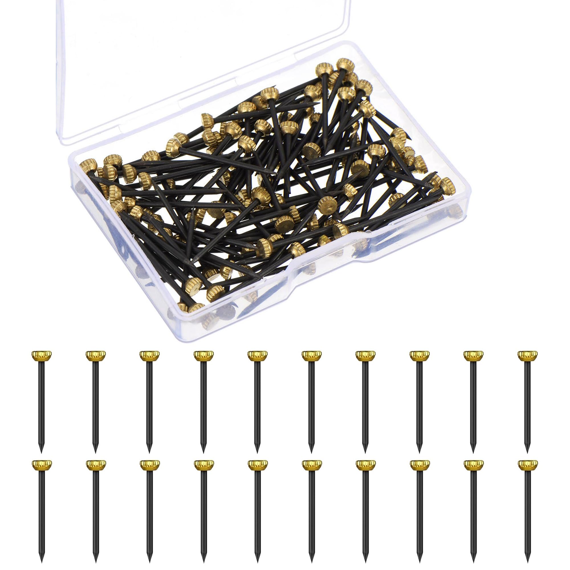 100 PCS Steel Picture Nails - 25 mm, Hardened Steel, Concrete, Brick, Plaster & Wood, Made in Europe