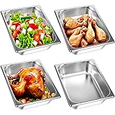 EupHHonycs 4 Pack Half Size Hotel Pans 2.5" Deep 1/2 Size Stainless Steel Steam Table Pan Anti-Jam Food Pan Chafing Pan for Hotel, Party, Buffet, Chafing Dishes, Catering Supplies