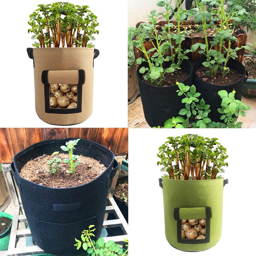 Pots Planters Container Accessories Potato Planter Bag Thickened Nonwoven Plant Fabric Pots With Handles 3pack Potato Planting Bag Sweet Potato Planting Pot Peanut Planting Bag La Luen 7gallon Grow Bags Grow