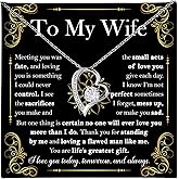 Mapileng To My Wife – Heart Necklace from Husband with Heartfelt Message Card & Elegant Luxury Gift Box, A Meaningful Romantic Jewelry Gift for Anniversary, Birthday, Wedding, Christmas #1