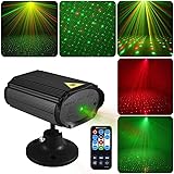 Party Lights Disco Ball Lights,Dj Stage Light Projector QinGers 2 RGB LED Multiple Patterns Sound Activated Flash Strobe Lighting with Remote Control for Parties Christmas Karaoke Home Decoration …