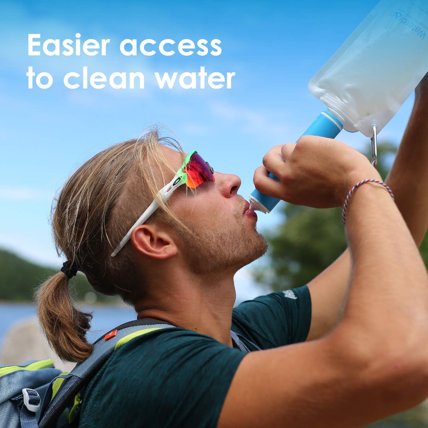 Waterdrop Water Filter Straw, Portable Camping Filtration System, Drinking Water Purifier for Emergency Hiking Travel Backpacking, Pack of 3 : Sports & Outdoors