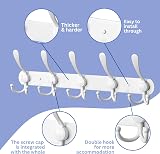 GlazieVault Coat Hooks for Wall 2 Pack Stainless Steel Heavy Duty White view 3