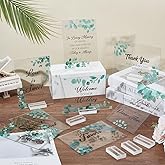 ACRNIGHEET 8PCS Acrylic Wedding Signs for Ceremony and Reception Rustic Welcome to Our Wedding Sign with Holder 5 x 7 Inch Clear Cards and Gifts Sign for Wedding Please Sign Our Guestbook