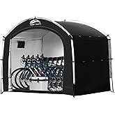 Happy Travel Bike Storage Shed Tent,Outdoor Portable Bicycle Storage Sheds with 210D Oxford Fabric PU4000 Waterproof for 2/3/4/6/8 Bikes,Bike Covers Shelter for Motorcycle,Garden Tools,Toys,Lawn Mower