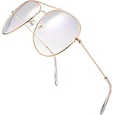 The Fresh Classic Aviator Frame Light Color Lens XL Oversized Sunglasses Gift Box
