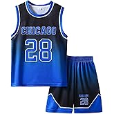 MTTYYD Kids Basketball Player Costume Youth Sports Jerseys 28# Basketball Jersey Set For Boys Girls