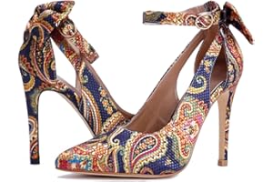 Fashare Womens High Heels Bow Tie Back Sexy Stiletto Ankle Strap Wedding Dress Pumps Shoes