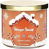 Christmas Scented Candles, Gingerbread Scented Candle, Large 3 Wicks Candle, 14 oz, Christmas Candles Gift