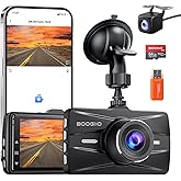 BOOGIIO Dash Cam Front and Rear with 64GB SD Card, 4K Dash Camera for Cars with APP, 5G WiFi Car Camera, Built-in G-Sensor, 1