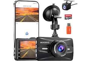 BOOGIIO Dash Cam Front and Rear with 64GB SD Card, 4K Dash Camera for Cars with APP, 5G WiFi Car Camera, Built-in G-Sensor, 1