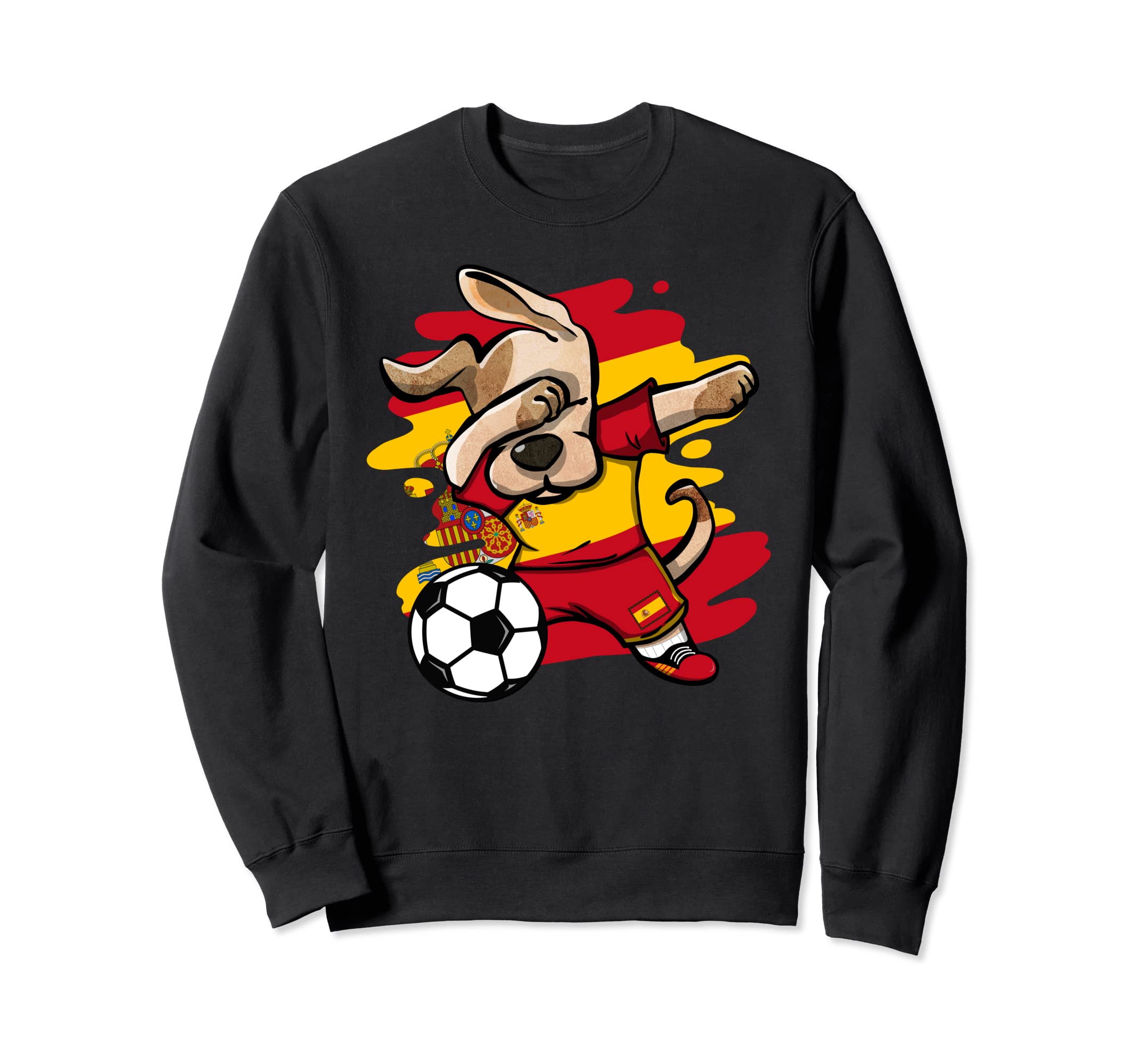 Dabbing Dog Spain Soccer Fans Jersey Spanish Football Lovers Sweatshirt