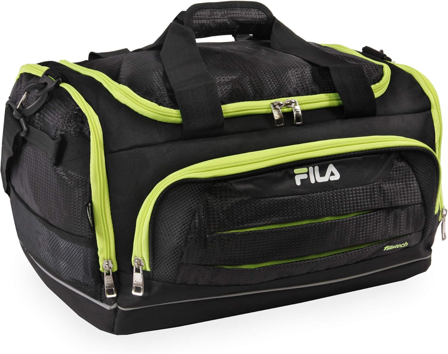 Fila Cypress Small Sport Duffel Bag, Black/Neon Lime, One Size Amazon