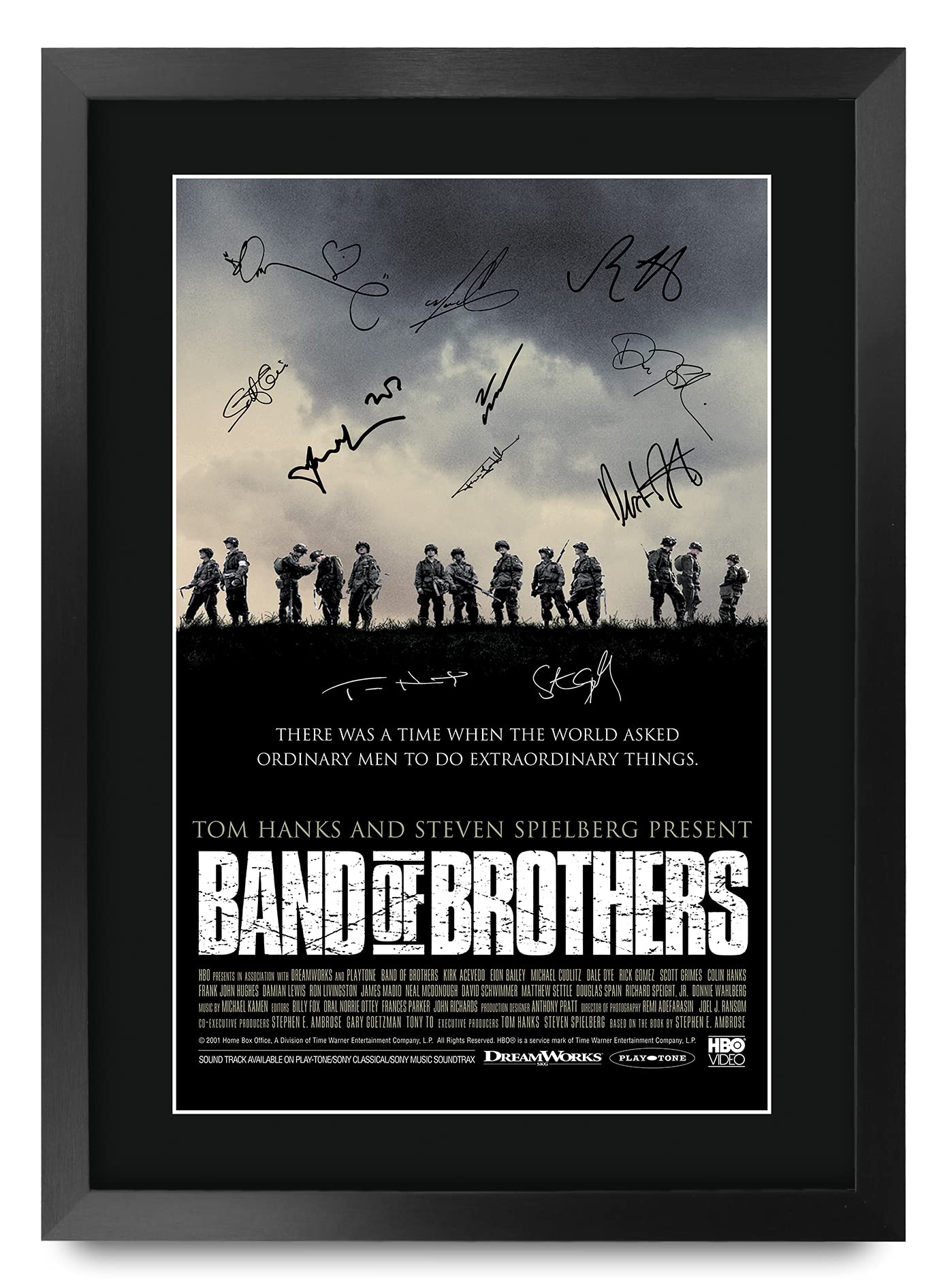 HWC Trading Band of Brothers Gifts Printed Signed Autograph Picture for TV Memorabilia Fans - A3 Framed
