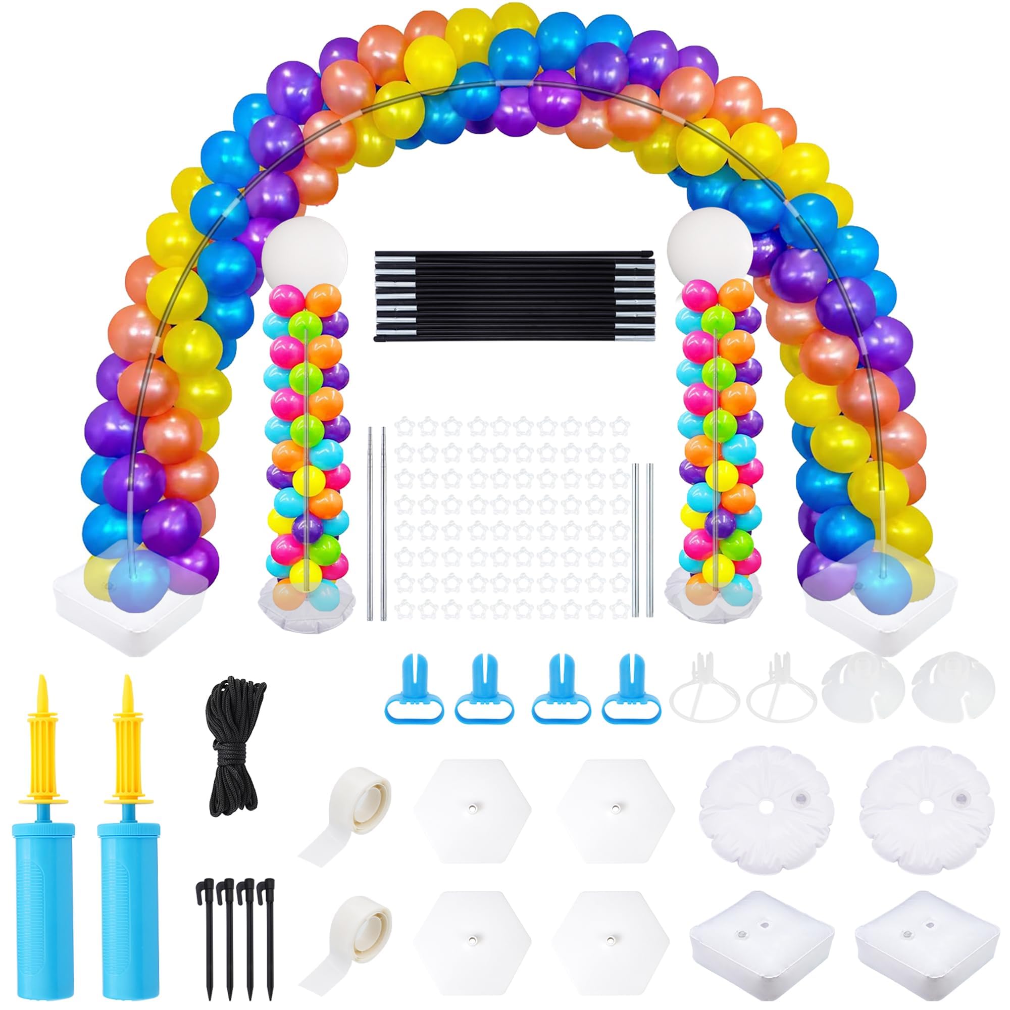 Photo 1 of *USED*
Balloon Arch Kit (122 Pcs) with 2 Balloon Column Stands, Adjustable Stable Balloon Arch Stands for Floor with Water Bags, Balloon Garland Stand For Weddings, Birthdays DIY Party