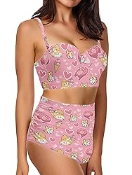 Howilath Women's String Bikini Swimsuit Cute Corgi