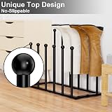 pickpiff Free Standing Shoe Rack 4 Pairs Boots Black Metal Storage view 3