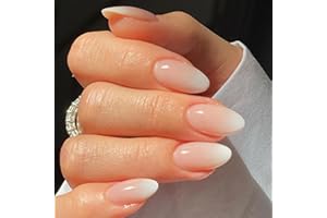 DANNI & TONI Semi Cured Gel Nail Strips Transparent White Gradient (Frosty Veil) French Ombre Gel Nail Stickers 28 Stickers