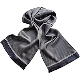 XUYUZUAU Men's 100 Silk Scarf Double Layers Fashion Neckerchief Formal Casual