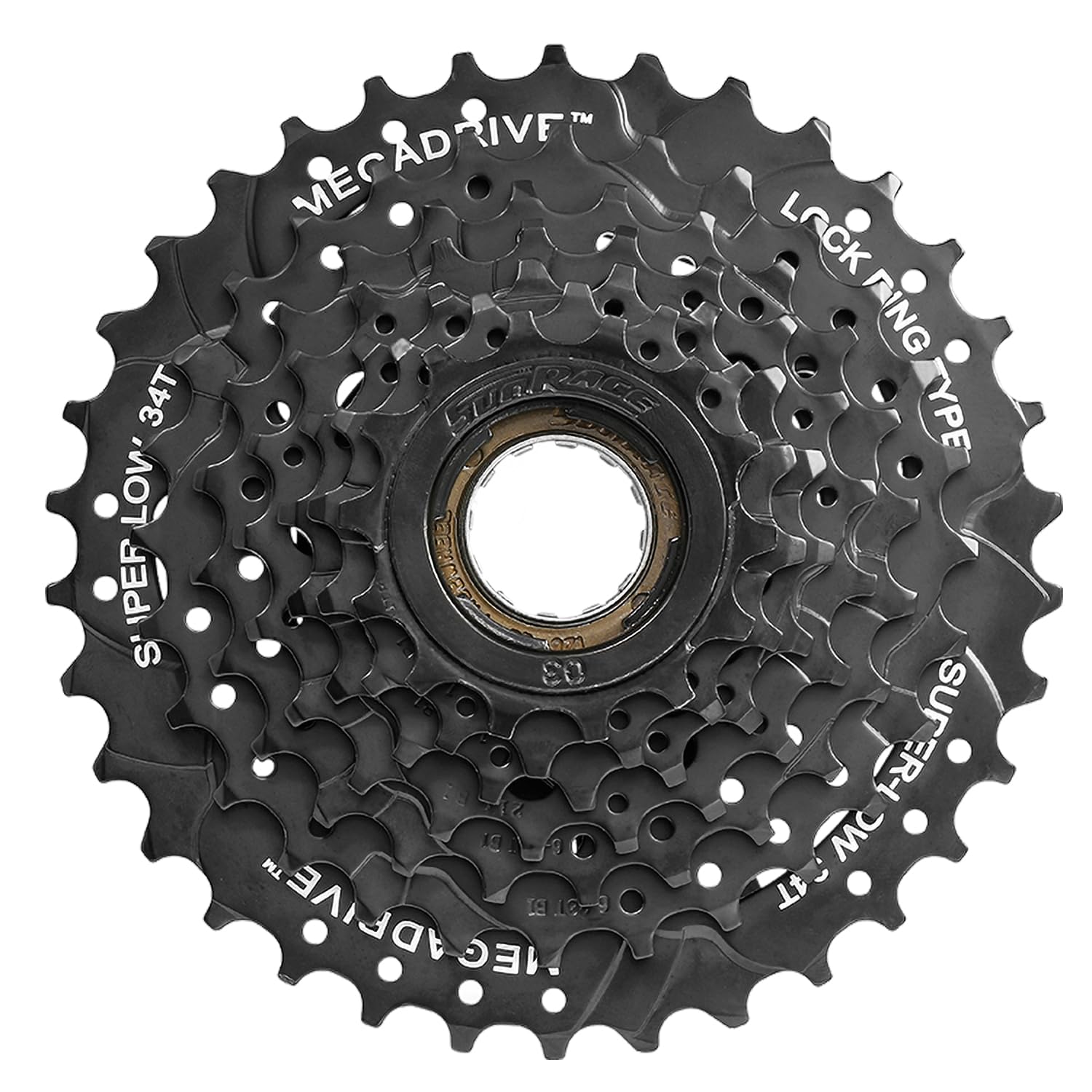 Sunrace MFM300-7 Speed 14-34T Black Freewheel Cassette | 7-Speed Sprocket for Bikes & Outdoor Sports