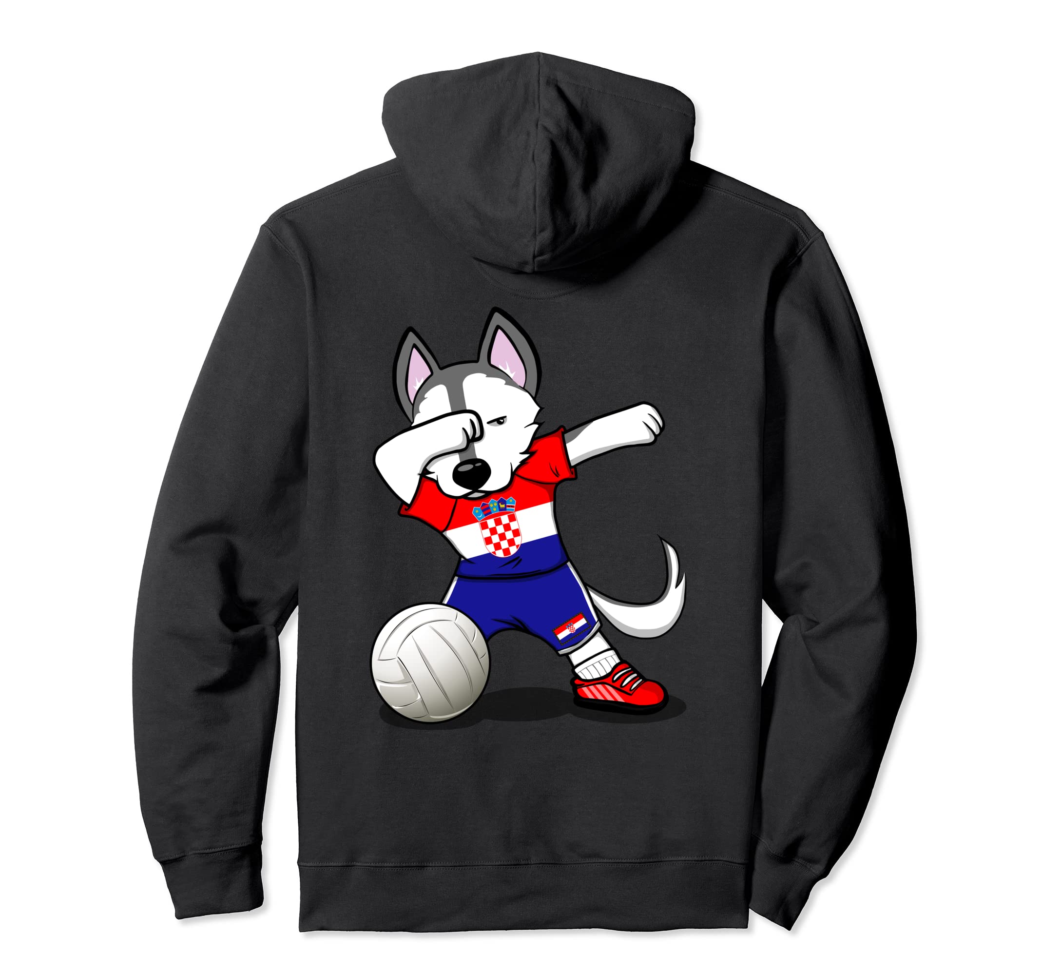 Dabbing Husky Croatia Volleyball Fans Jersey Croatian Flag Pullover Hoodie