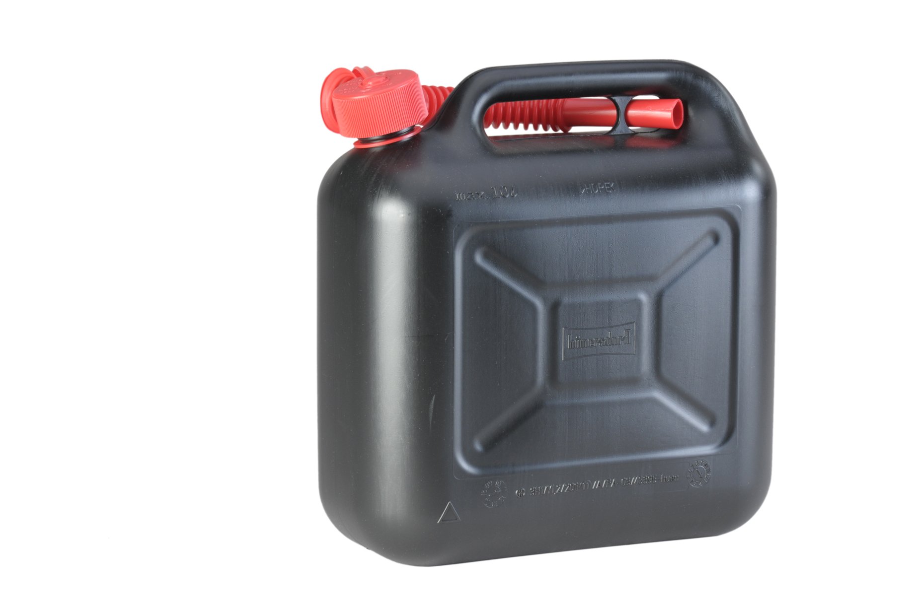 Dönges 10l plastic gas can, black TÃœV/GS/UN-approved