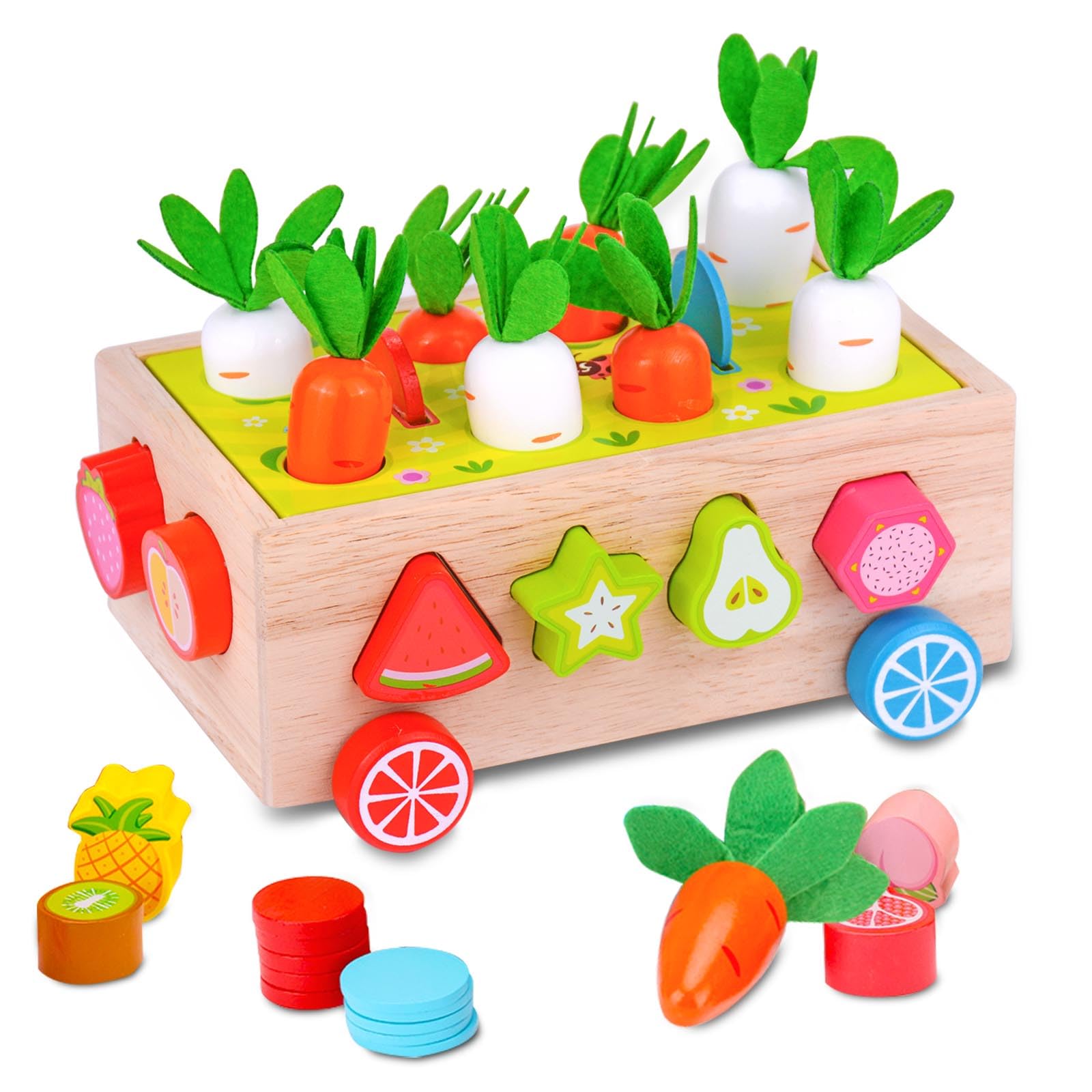 Dr. MUYAยฎ Montessori Toy for 1 2 3 Years, Wooden Toys, Montessori Toys for 1 Year Old, Shape Sorter, Educational Toy, Gift for Boys Aged 1-3 Years