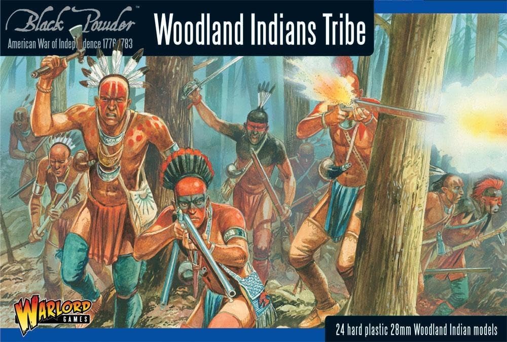 Warlord Games Woodland Indians Tribe - 28mm Scale Plastic Miniatures for Black Powder Highly Detailed American War of Independence Miniatures