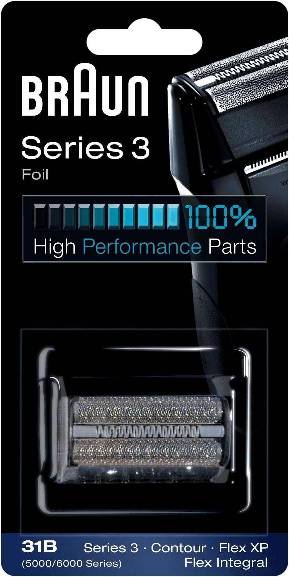 31B Shaving Heads Series 3 5000/5000 Series Contour Shaver Replacement Foil and Cutter Cassette Cartridge 5414 5610 5612 5877 5775 5770 with Cleaning Brush (31B)