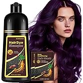 Instant Purple Hair Dye Shampoo for Vibrant Hair Color, Natural Herbal Hair Color Shampoo Hair Dye, 3 in 1 Coloring & Care Formula Lasts 3-4 Weeks, Easy & Quick to Use for Women Men, 500ML