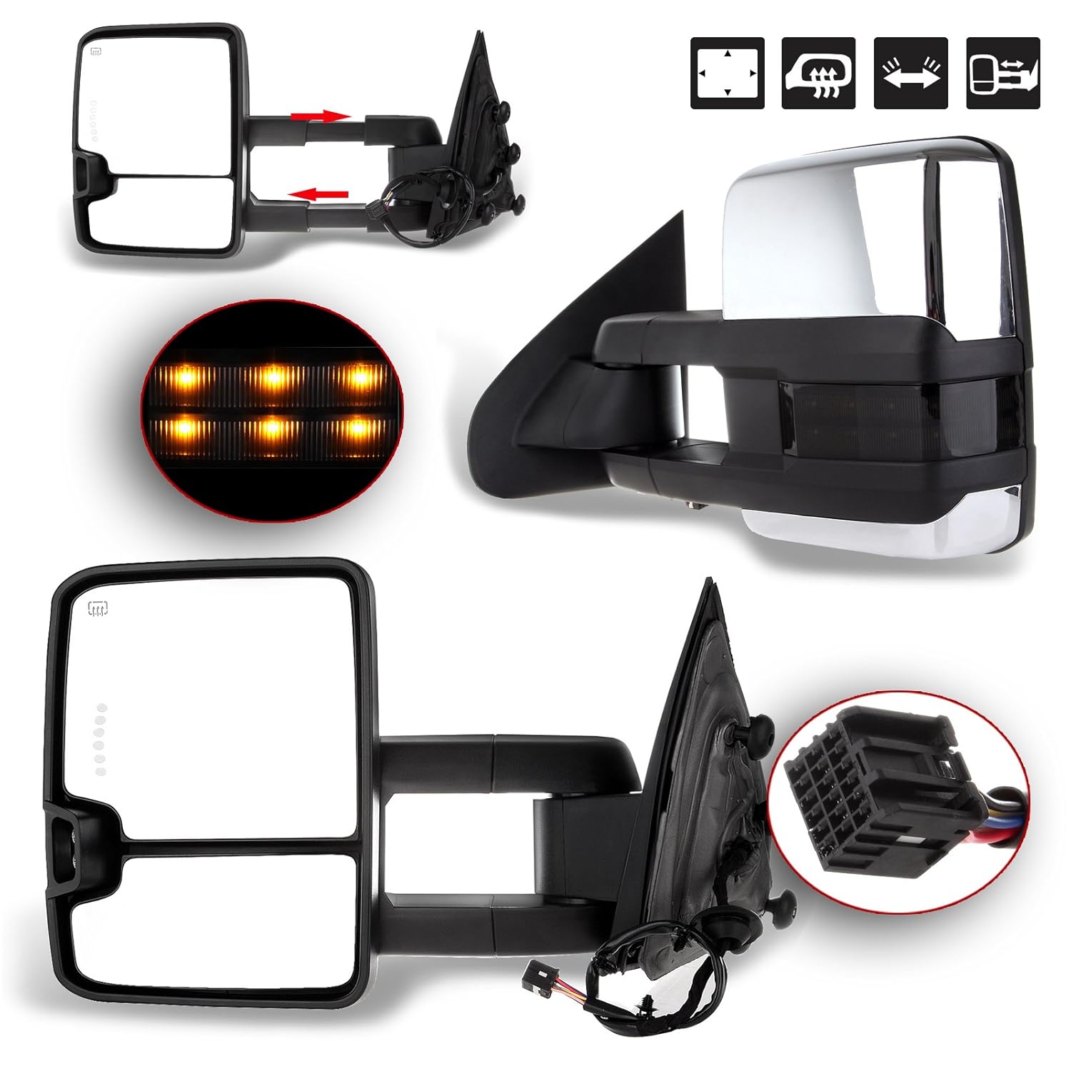 SCITOO Towing Mirrors fit Chevy Silverado GMC Sierra 1500 2500 3500 Sierra 20072013 Chevy SCITOO Towing Mirrors fit Chevy Silverado GMC Sierra 1500 2500 3500 Sierra 20072013 Chevy