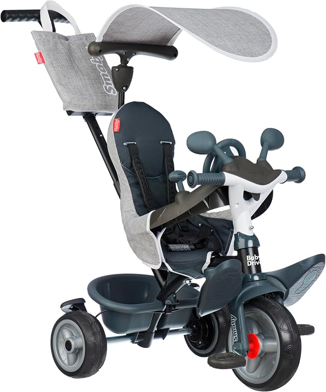 - Baby Driver Grau - 3-in-1 Kinder Dreirad, mitwachsendes Multifunktionsfahrzeug mit Premium Ausstattung, für Kinder ab 10 Monaten