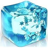 Stress Ball with Snowflakes Inside for Your Best Mellow and Chill, Snow Pieces Silent Square Shape Anxiety Sensory Squishy Fidget Toy Slow Rise, Classroom Prizes, Calming Kids Adults