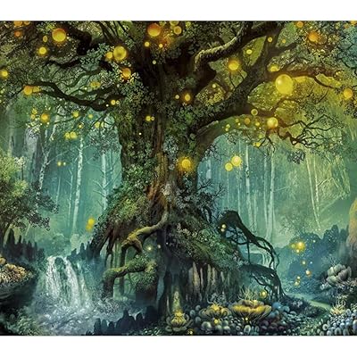 Lapoea DIY Oil Painting Paint by Number Kits Painting for Adults and Kids Arts Craft for Home Wall Decor Firefly Forest 40x50CM