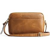 S-ZONE Crossbody Bags for Women Top Grain Leather Shoulder Handbags Camera Bag Purse Adjustable Strap Travel Daily Gift