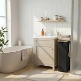 efluky Slim Laundry Basket with Lid 63L Tall Narrow Foldable Black view 5