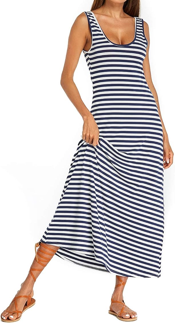 Kidsform Women Striped Maxi Dress 