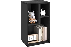 VECELO 2-Tier Slim Wood Organizer Bookcase, Fits Tallest Hardcovers, Customized Storage Display Shelf, Free Standing for Livi